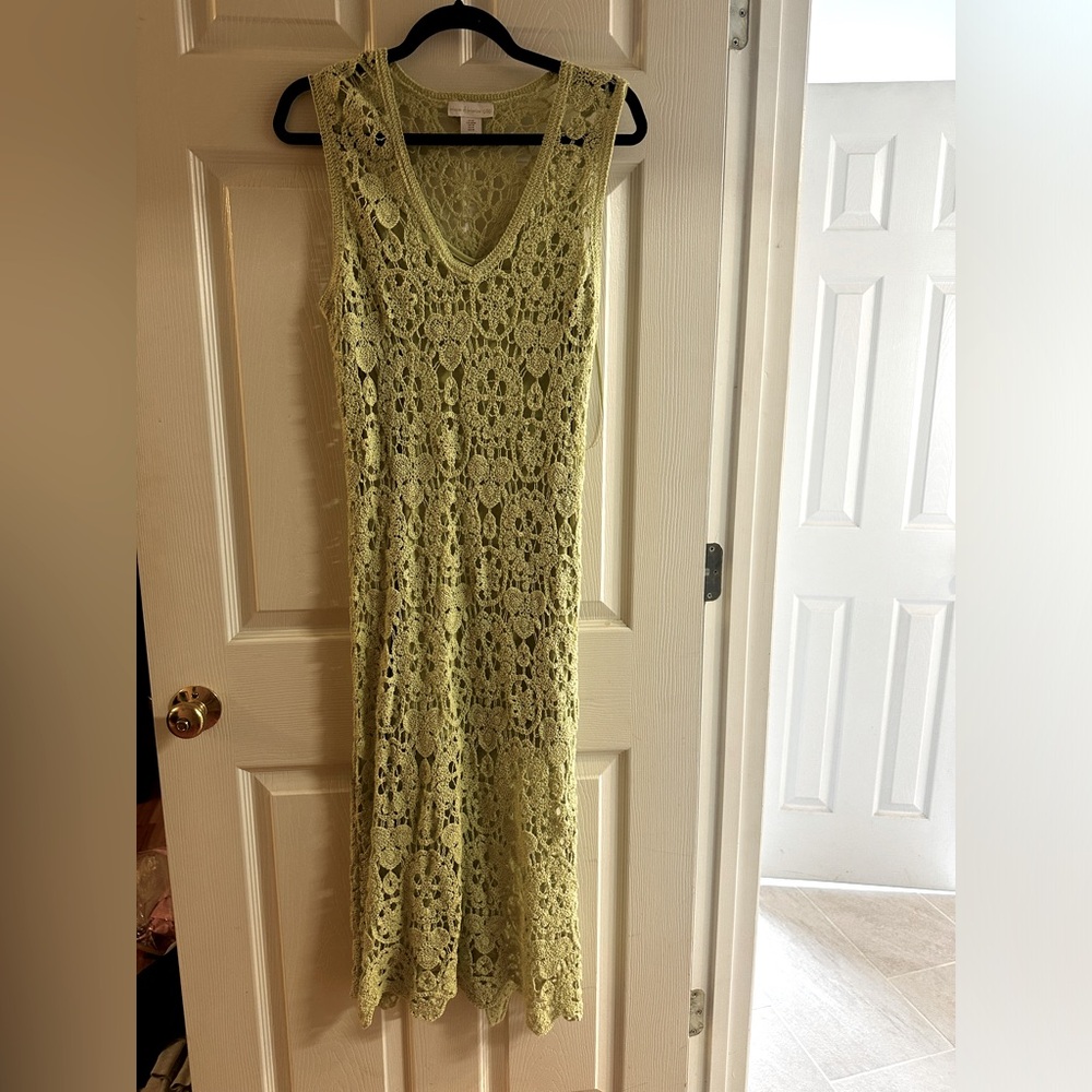 House of Harlow 1960 Green Crochet Maxi